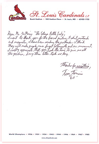 Tim Forneris Cardinals Note